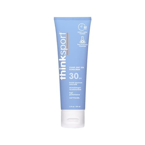 Thinksport Clear Zinc SPF 30, Water Resistant, Reef Safe Sunscreen