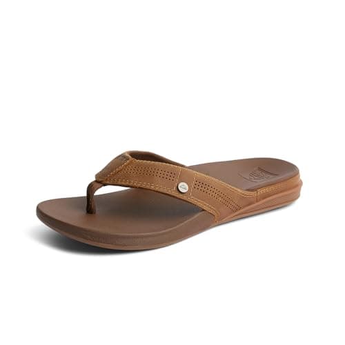 REEF Men's Lux Flip Flop, Ultra Soft Footbed, Full Grain Leather