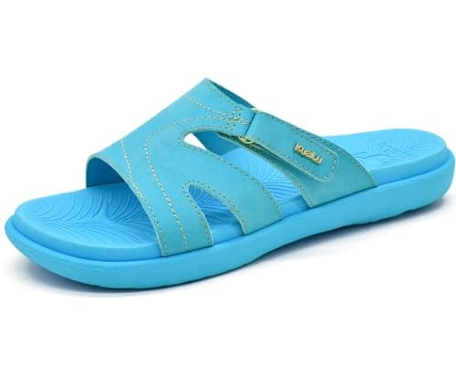 KuaiLu Women's Fashion Orthotic Yoga Mat Slides with Arch Support