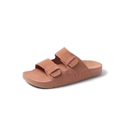 REEF Ojai Two Bar Women's Slide Sandal, Premium Leather, Soft Cushion Footbed