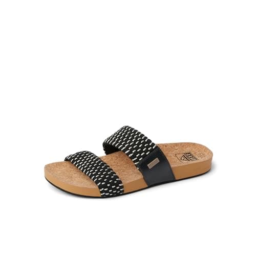 REEF Women's Cushion Vista Slide Sandals Comfortable Women's Flip Flops Beach Casual Summer Shoes Women's Size 8