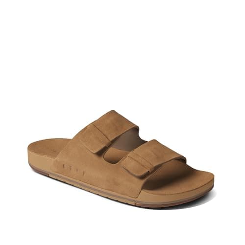 REEF Ojai Two Bar Women's Slide Sandal, Premium Leather, Soft Cushion Footbed