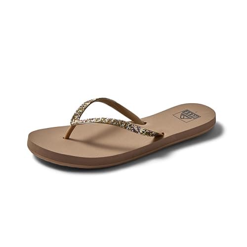 REEF Women's Stargazer Flip Flop, Lightweight & Soft Footbed, Glitter Strap