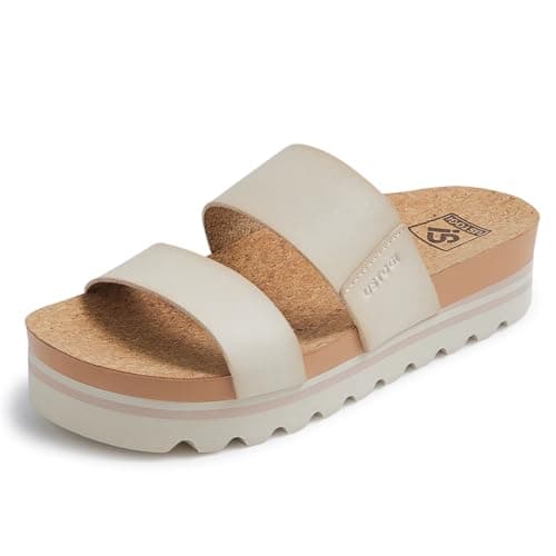 Ustogi Arch Support Flatform Sandals for Women Summer Cushioned Beach Slides