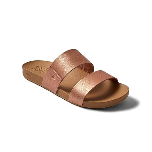REEF Women's Cushion Vista Slide Sandals Comfortable Women's Flip Flops Beach Casual Summer Shoes Women's Size 8