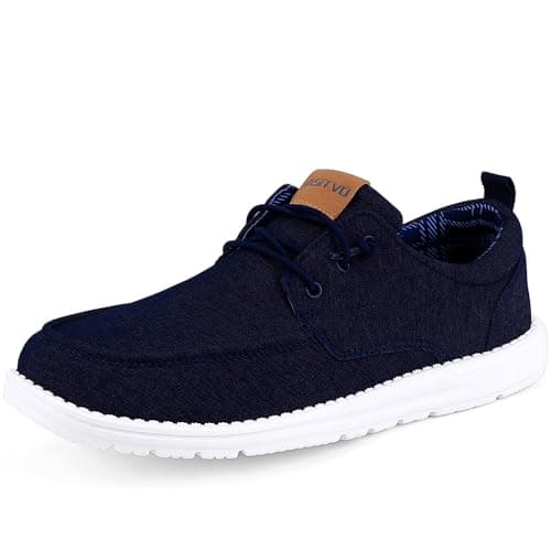 ASITVO Men's Wide Fit Canvas Loafers Casual Walking Shoes