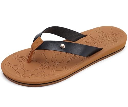 ONCAI Women's Arch Support Yoga Mat Flip Flops with Orthotic Soles (US 5-11)