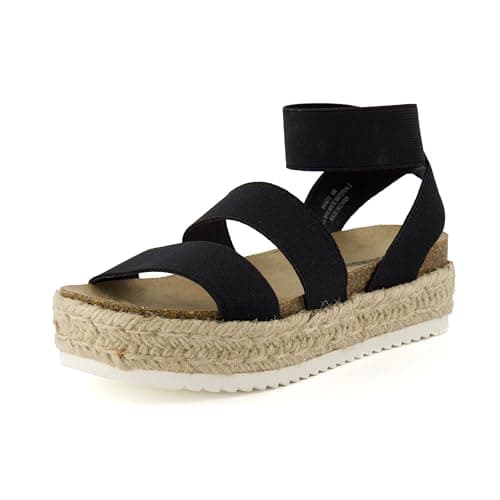 CUSHIONAIRE Women's Mandy Cork Espadrille Platform Sandal - Strappy Wedge