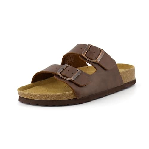 CUSHIONAIRE Lane Cork Footbed Sandals for Women – Comfortable Slip-OnSlides with Suede & Arch Support