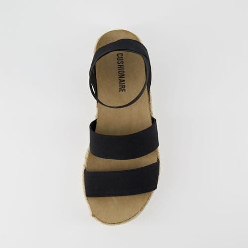 CUSHIONAIRE Women's Mandy Cork Espadrille Platform Sandal - Strappy Wedge