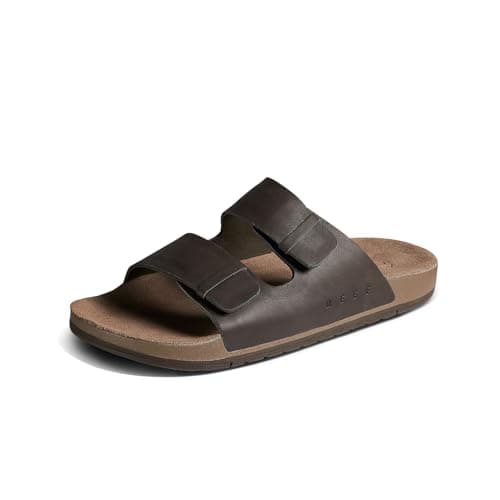 REEF Ojai Two Bar Women's Slide Sandal, Premium Leather, Soft Cushion Footbed