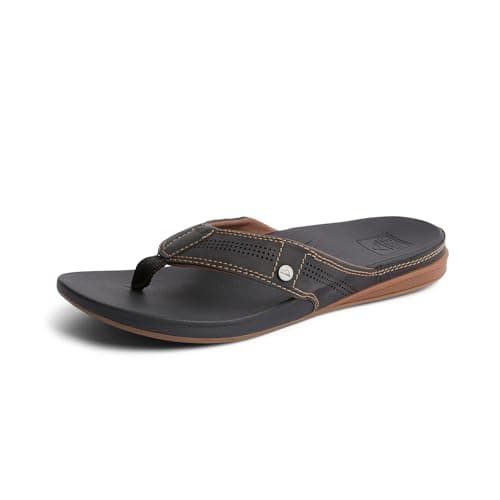 REEF Men's Lux Flip Flop, Ultra Soft Footbed, Full Grain Leather