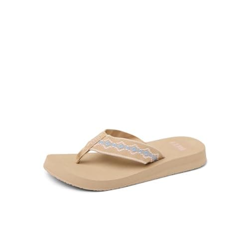 REEF Women's Sandy Flip-Flop Beach CasualComfortable Outdoor Sandals
|REEF Women's Sandy Flip-Flop Summer Lightweight Easy-Wear Footwear
|REEF Women's Sandy Flip-Flop Floral Design Casual Flats