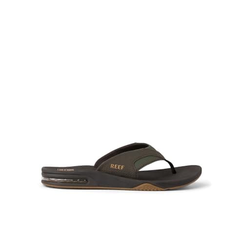 REEF Fanning Men's Brown/Gum Flip Flop, Arch Support, Durable Outsole, Water Friendly