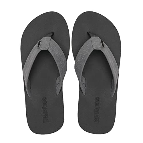 WateLves Men's Arch Support Flip-Flops for Summer Beach Pool Showers