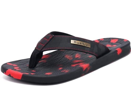 KuaiLu Mens Arch Support Summer Beach Flip FlopsComfortable Yoga Slippers