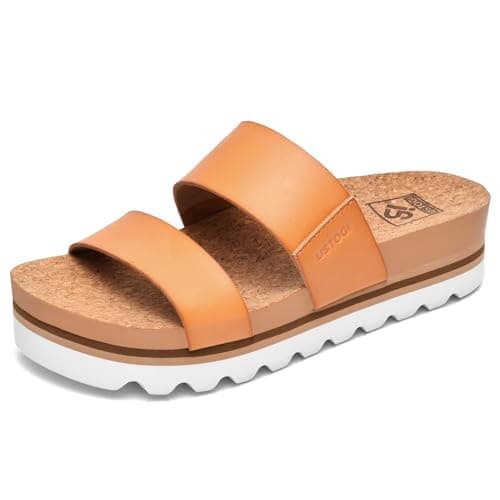 Ustogi Arch Support Flatform Sandals for Women Summer Cushioned Beach Slides