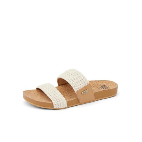 REEF Women's Vista Slide Sandal, Vegan Leather Strap
