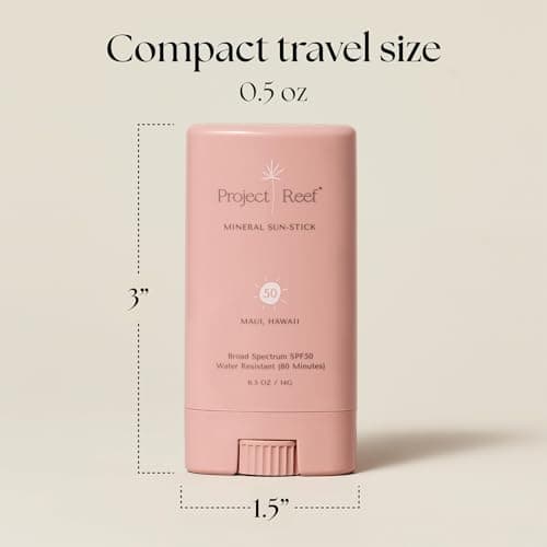 Vegan, Reef Safe SPF 50 Mineral Face Sunscreen Stick - No White Residue