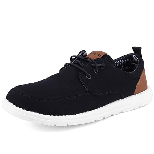 ASITVO Men's Wide Fit Canvas Loafers Casual Walking Shoes