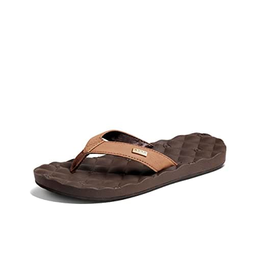 REEF Dreams Women's Memory Foam Flip Flop, Faux Leather Lined Strap