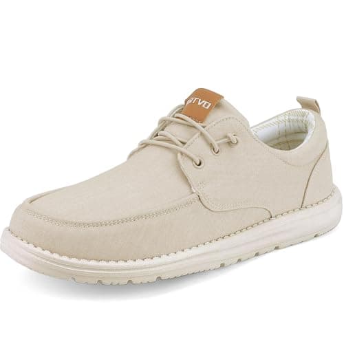 ASITVO Men's Wide Fit Canvas Loafers Casual Walking Shoes