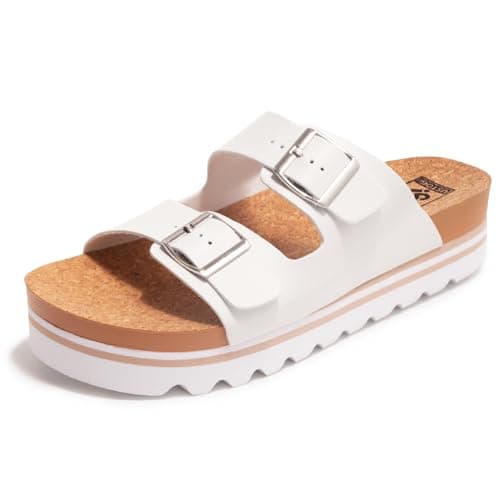 Ustogi Arch Support Flatform Sandals for Women Summer Cushioned Beach Slides