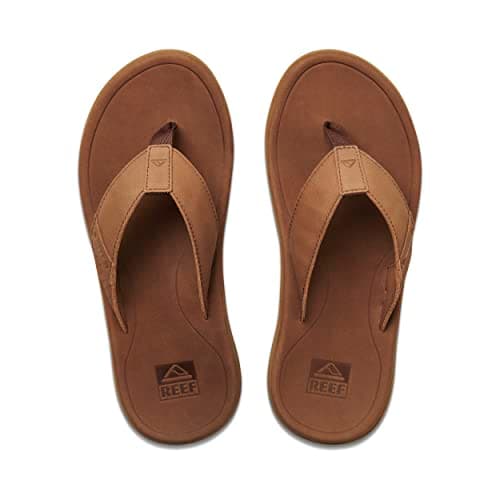 REEF Men's Leather Santa Ana Flip Flop - Classic Comfort