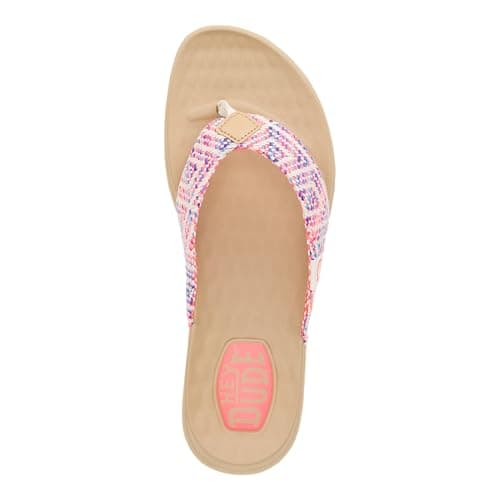 Hey Dude Christi Flip Women's Baja Blue/Pink/Multi Size 5 Sandals