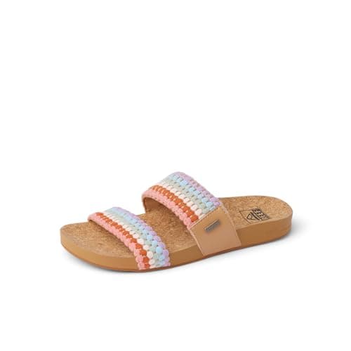 REEF Women's Cushion Vista Slide Sandals Comfortable Women's Flip Flops Beach Casual Summer Shoes Women's Size 8