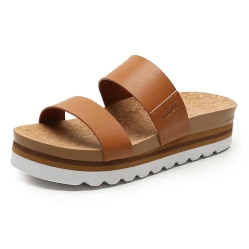 Yozuru Women's Arch Support Platform Sandals Cushion Wedge Beach Shoes