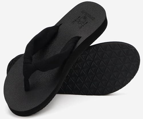 KuaiLu Arch Support Yoga Mat Thong Sandals for WomenComfortable Summer Beach Walking