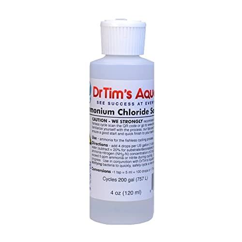 DrTim’s Ammonium Chloride Solution 4 oz. - Treats 200 Gallons for Fishless Cycling