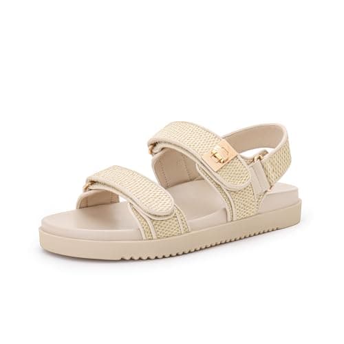 Rihero Women's Comfortable Flat Sandals with Adjustable Straps