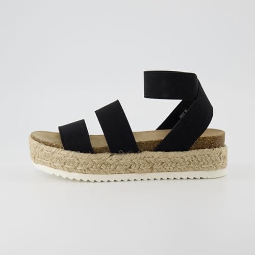 CUSHIONAIRE Women's Mandy Cork Espadrille Platform Sandal - Strappy Wedge