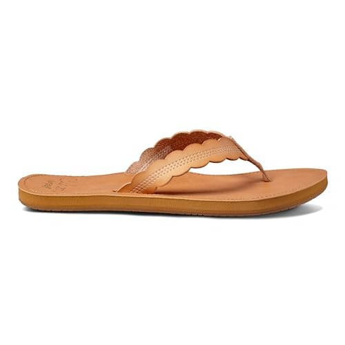 REEF Women's Vegan Leather Scallop Flip Flop with Soft Cushion Footbed