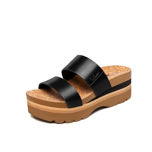 Athlefit Women's Summer Flatform Sandals with Arch Support