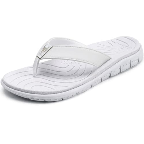 KuaiLu Women's Casual Comfortable Cushion Flip Flops with Arch Support