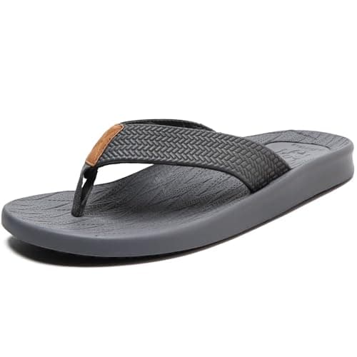 KuaiLu Mens Arch Support Summer Beach Flip FlopsComfortable Yoga Slippers