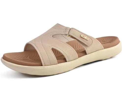 KuaiLu Women's Fashion Orthotic Yoga Mat Slides with Arch Support