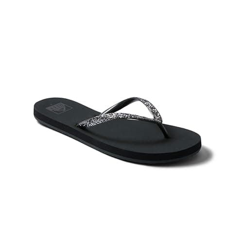 REEF Women's Stargazer Flip Flop, Lightweight & Soft Footbed, Thin Glitter Strap
