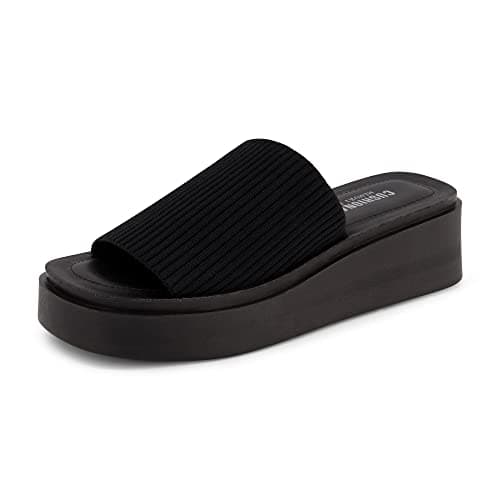 CUSHIONAIRE Women's Pim Knit Platform Sandal with Memory Foam