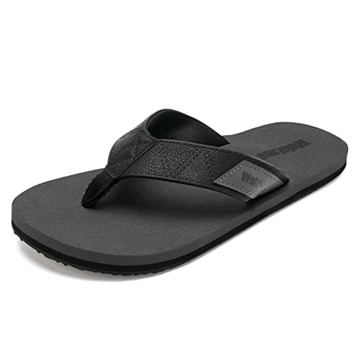 WateLves Men's Arch Support Flip-Flops for Summer Beach Pool Showers