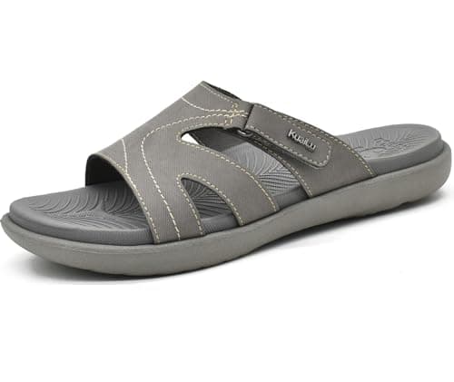 KuaiLu Women's Fashion Orthotic Yoga Mat Slides with Arch Support