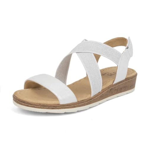VJHComfort Women's Slip-On Elastic Ankle Strap Slingback Sandals