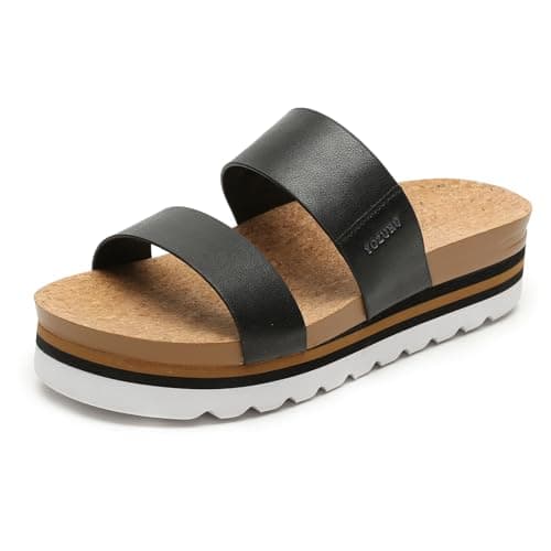 Yozuru Women's Arch Support Platform Sandals Cushion Wedge Beach Shoes