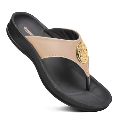 AEROTHOTIC Women's Strappy Arch Support Flip Flops Summer Essentials