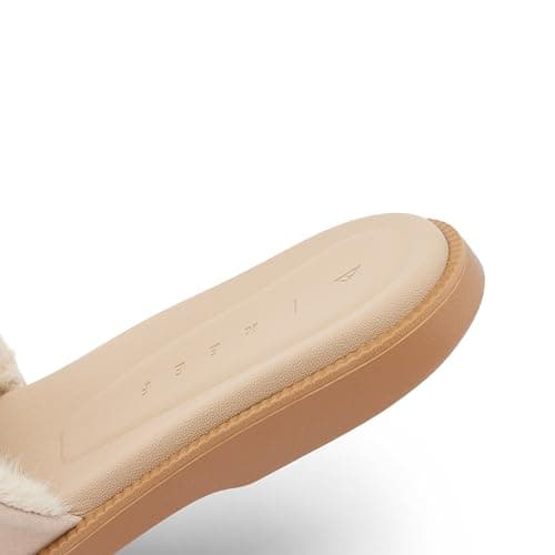 REEF Arrianah Women's Cozy Slide Sandal, Full Grain Leather & Faux Fur Lined