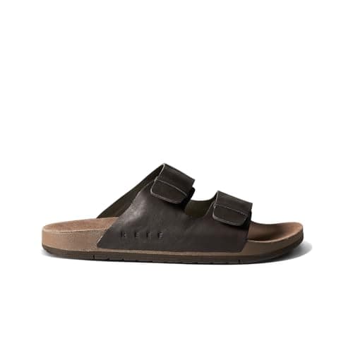 REEF Ojai Two Bar Women's Slide Sandal, Premium Leather, Soft Cushion Footbed
