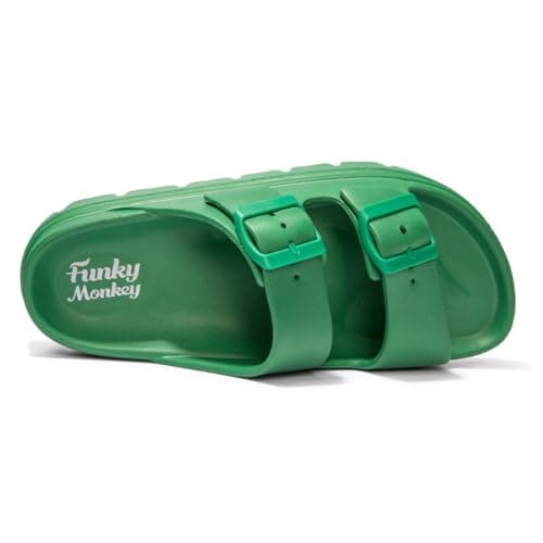 FUNKYMONKEY Women's Comfort Slides with Double Buckle Adjustment